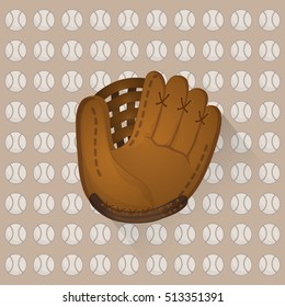 baseball ball and glove icon vector illustration graphic design