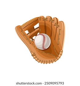 Baseball ball in glove vector illustration 