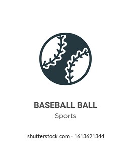 Baseball ball glyph icon vector on white background. Flat vector baseball ball icon symbol sign from modern sports collection for mobile concept and web apps design.