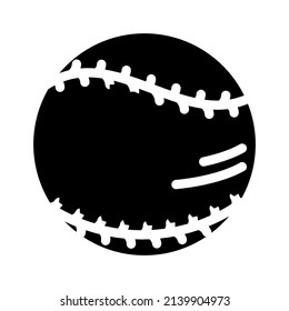 baseball ball glyph icon vector. baseball ball sign. isolated contour symbol black illustration