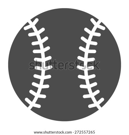 Baseball ball or baseball homerun flat vector icon for sports apps and websites