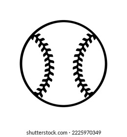 Baseball ball icon. Black baseball ball sign on white background. Vector illustration