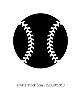 Baseball ball icon. Black baseball ball sign on white background. Vector illustration