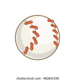 Baseball ball icon in cartoon style isolated on white background vector illustration