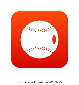 Baseball ball icon digital red for any design isolated on white vector illustration