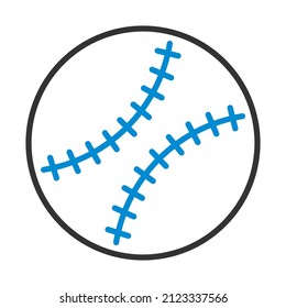 Baseball Ball Icon. Editable Bold Outline With Color Fill Design. Vector Illustration.