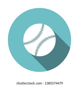 Ícone De Beisebol. Design De Estêncil De Círculo Plano Com Sombra Longa. Ilustração de vetor.