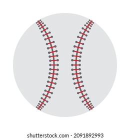 Baseball Ball Icon. Flat Color Design. Vector Illustration.