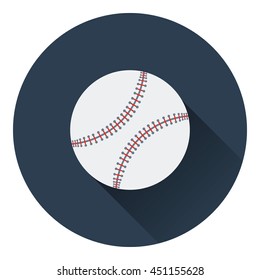 Baseball ball icon. Flat color design. Vector illustration.