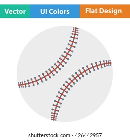 Baseball ball icon. Flat design. Vector illustration.