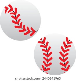 Baseball-Symbol. Flache Darstellung des Baseball-Ball-Vektor-Icons für Web-Design. Baseball-Symbol. Einfache Darstellung des Baseball-Ball-Vektor-Icons für Web-Design isoliert auf weißem Hintergrund