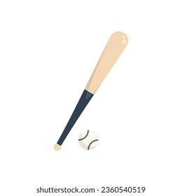 Baseball ball icon flat vector. School sport. Fun equipment isolated