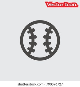 Baseball ball icon isolated sign symbol and flat style for app, web and digital design. Vector illustration.