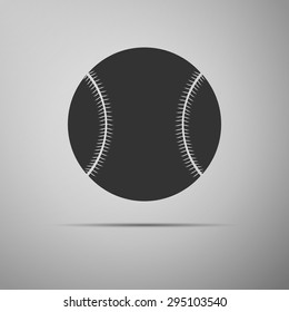 Baseball ball icon on grey background. Vector Illustration
