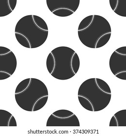 Baseball ball icon seamless pattern on white background. Vector Illustration