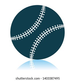 Baseball Ball Icon. Shadow Reflection Design. Vector Illustration.