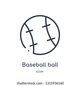baseball ball icon from sports outline collection. Thin line baseball ball icon isolated on white background.