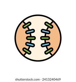 Ilustración del vector de iconos de la bola de béisbol