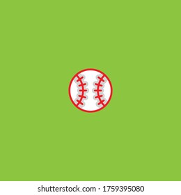 Baseball ball icon vector on green background