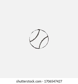 baseball ball icon.baseball ball vector on gray background