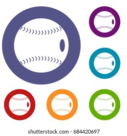 Baseball ball icons set