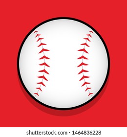 Baseball Ball Illustration Icon Red Background Vector