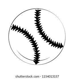 Baseball ball isolated in black and white