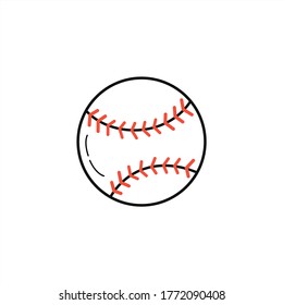 baseball ball isolated on a white background. Flat vector illustration.