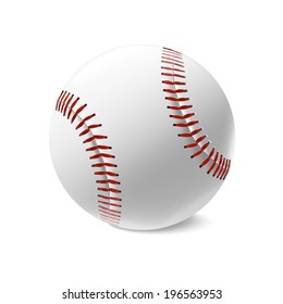 Baseball ball isolated on white background. Vector illustration