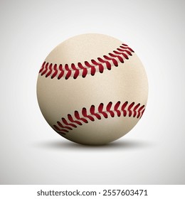 Baseball ball isolated on white background. Vector illustration. 
