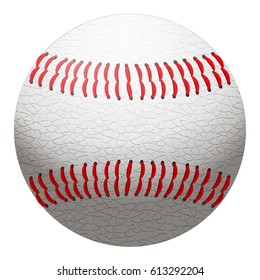 Baseball ball, isolated on white background. Realistic vector illustration