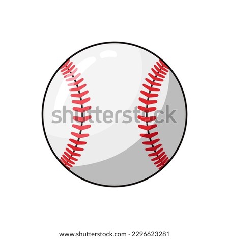 Baseball ball isolated on white background, sport equipment, vector illustration 