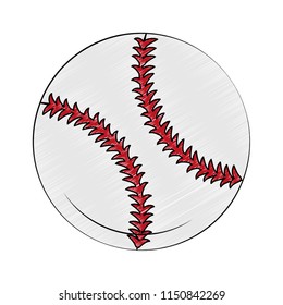 Baseball ball isolated scribble