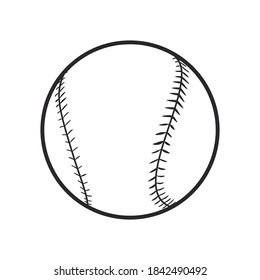 Baseball ball line art vector icon for sports apps and websites.