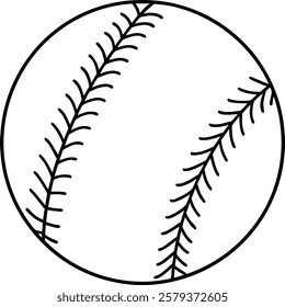 Baseball Ball Line Art Vector Illustration for Coloring book