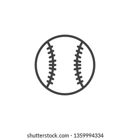 Baseball ball line icon. linear style sign for mobile concept and web design. Ball outline vector icon. Symbol, logo illustration. Pixel perfect vector graphics