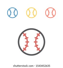 Baseball ball line icon. Vector sport signs for web graphics.