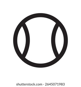  baseball ball line icon vector. Clean black outline of baseball ball, ideal for sports content.