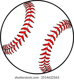 baseball ball  line vector illustration isolated on white background