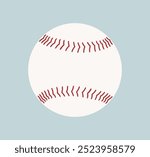 Baseball ball logo. Isolated baseball ball on blue background. Leather ball