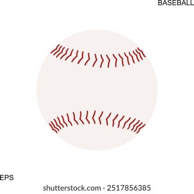 Baseball ball logo. Isolated baseball ball on white background. Leather ball