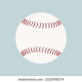 Baseball ball logo. Isolated baseball ball on blue background. Leather ball