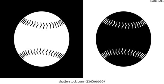 Baseball ball logo. Isolated baseball ball on white background. Leather ball