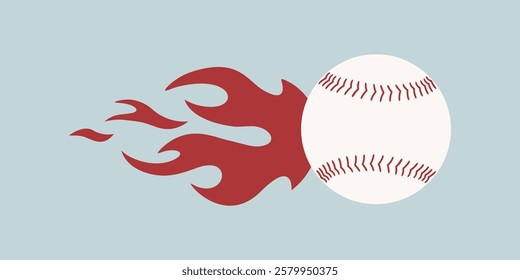 Baseball ball logo. Isolated baseball ball on blue background. Leather ball