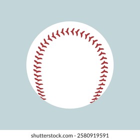 Baseball ball logo. Isolated baseball ball on blue background. Leather ball