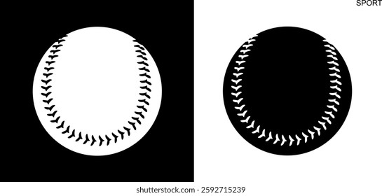 Baseball ball logo. Isolated baseball ball on white background. Leather ball