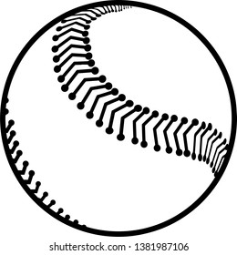Baseball Ball Made Of Leather With Stitches svg