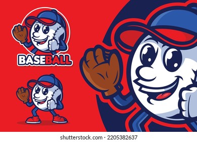 Baseball Ball Mascot Character With Cap Stock Vector Image 