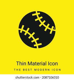 Ball de béisbol mínimo material amarillo brillante icono