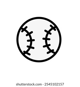 Baseball Ball with minimal simple colour vector art